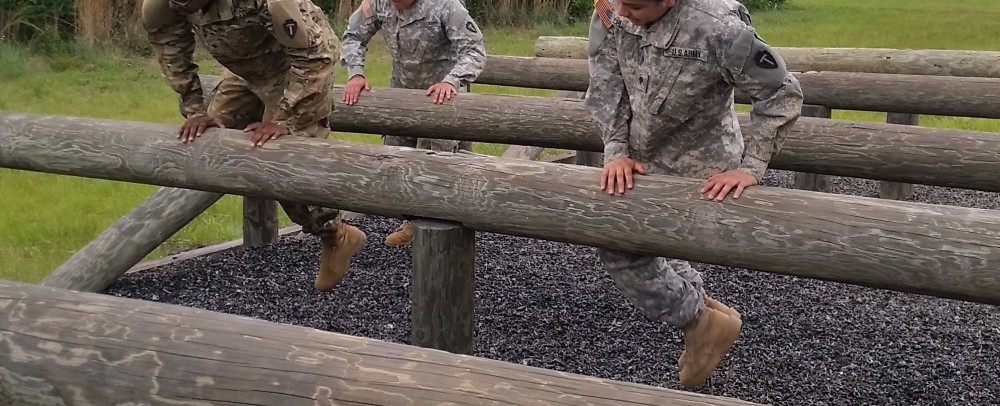 Military Obstacle Course with Rubber Mulch
